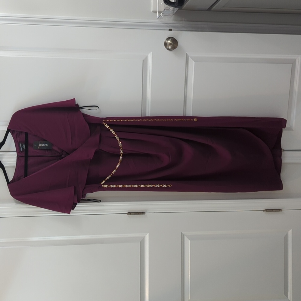 Wine colored cocktail dress